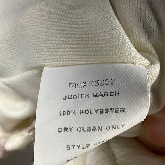 JUDITH MARCH ANTHROPOLOGIE Mini Dress Chevron Boho Crochet Lace Ivory Tan sz L - Picture 9 of 13